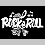 Rock n Roll čierna mikina s kapucou stiahnutelnou šnúrkami a klokankovým vreckom vpredu 